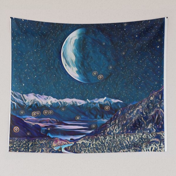 Item preview, Starry moon scenery  designed and sold by polymathicbeast.