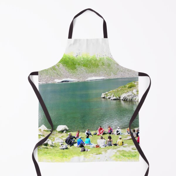 Item preview, People Gathered in a Circle next to a Lake Photography Seven Rila Lakes designed and sold by LuckyKermit.