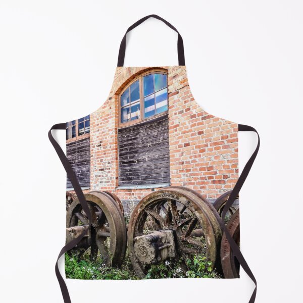 Item preview, Old train wheels near the industrial building designed and sold by Tanja Dianova.
