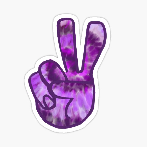 Purple Tie Dye Peace Sign Sticker For Sale By Katharineart Redbubble 