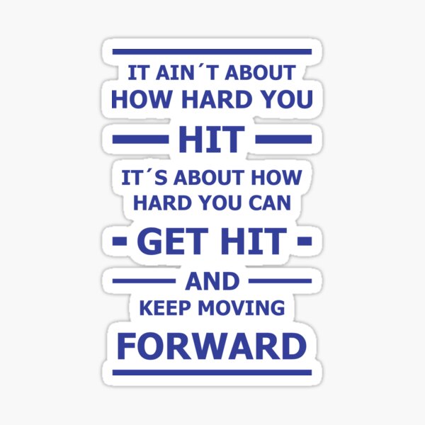 Citation de Rocky Balboa - couleur bleue Sticker