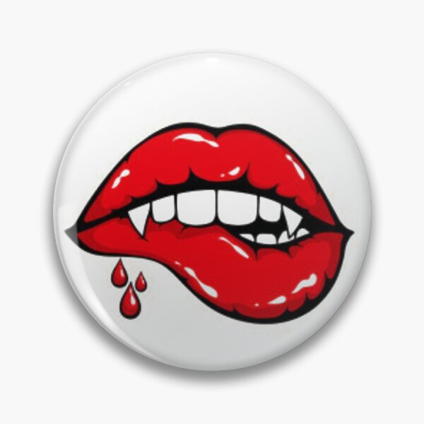 Item preview, Vampire biting lip designed and sold by AnthonyVdV.