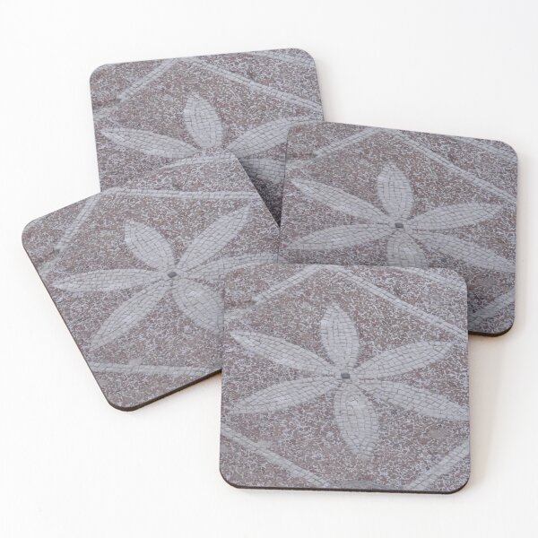 Item preview, Ancient Roman mosaic, Pompeii, Italy.  Cream, off white, light brown. Flower, geometric shapes. designed and sold by JellyBeenzz.
