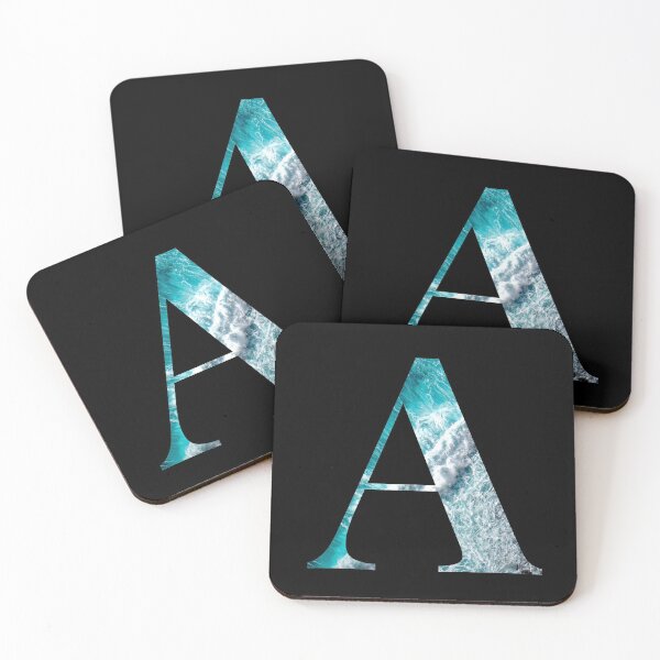 Item preview, Letter A Blue Ocean Waves Alphabet Greek Alpha designed and sold by Sour Soul.