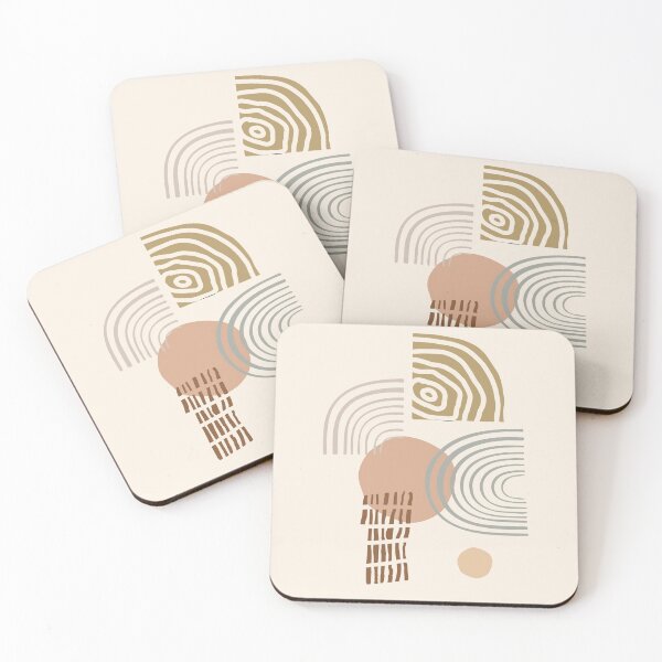Aperçu de l'œuvre Earth Tones Abstract Shapes #minimalistic #geometric créée et vendue par MerleCallesen.