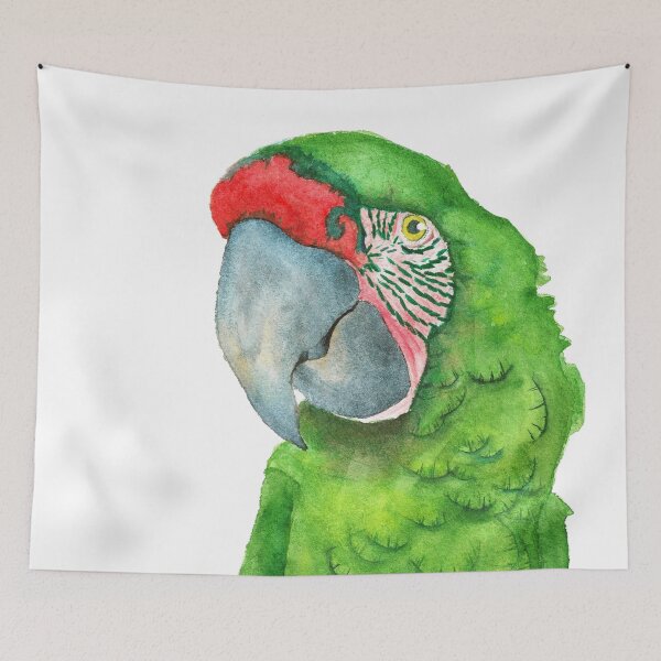 Item preview, Great green macaw watercolor designed and sold by L'Atelier Oranjade.