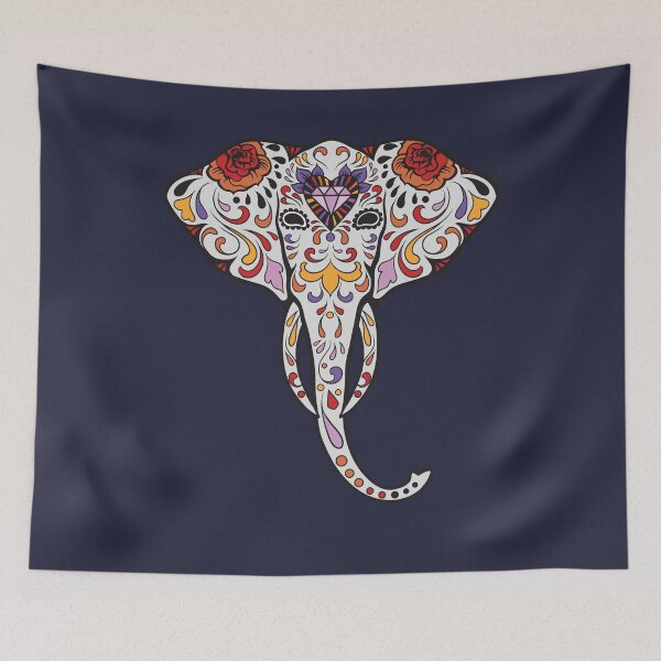 Item preview, Elephant Sugar Skull Day of the Dead designed and sold by tpixx.