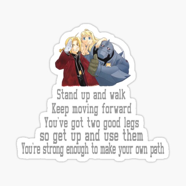 Fullmetal Alchemist Quote Stickers Redbubble