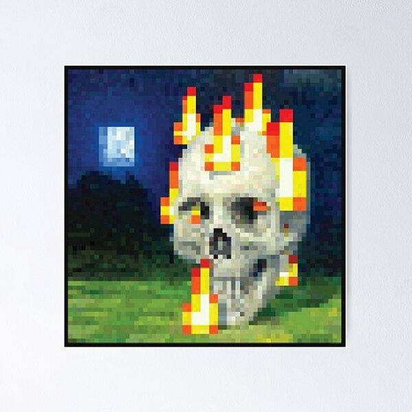 Item preview, minecraft burning skull painting designed and sold by akxnksha04.