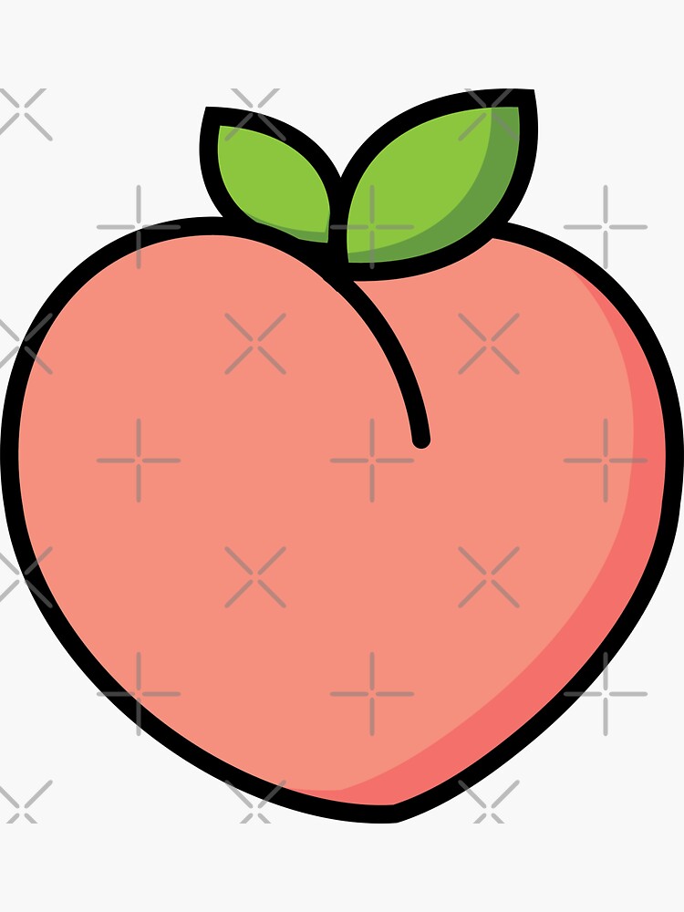 Cute Peachy Peach Icon Sticker For Sale By Ennbe Redbubble