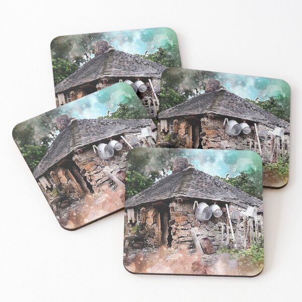 Item preview, hillside house art painting designed and sold by RedManzanas.