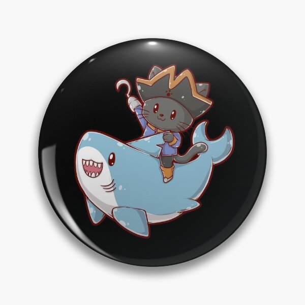 Item preview, Cute Pirate Cat Rides Shark designed and sold by palaco210.