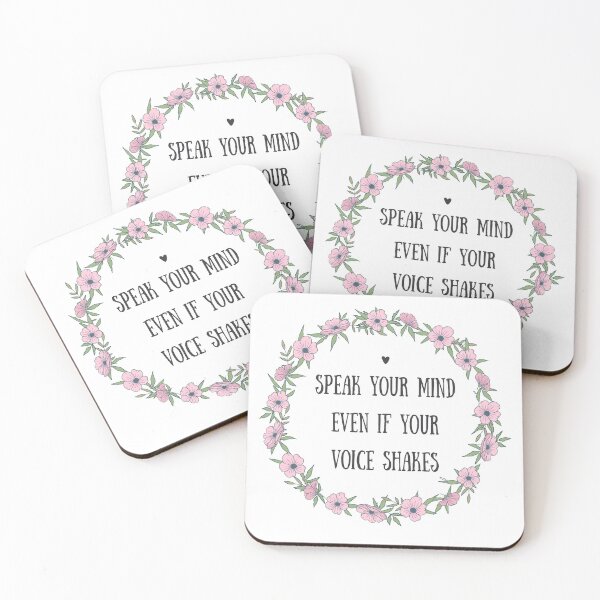 Item preview, speak your mind even if your voice shakes quote designed and sold by Scrapbooking Stickers by Annomaria.