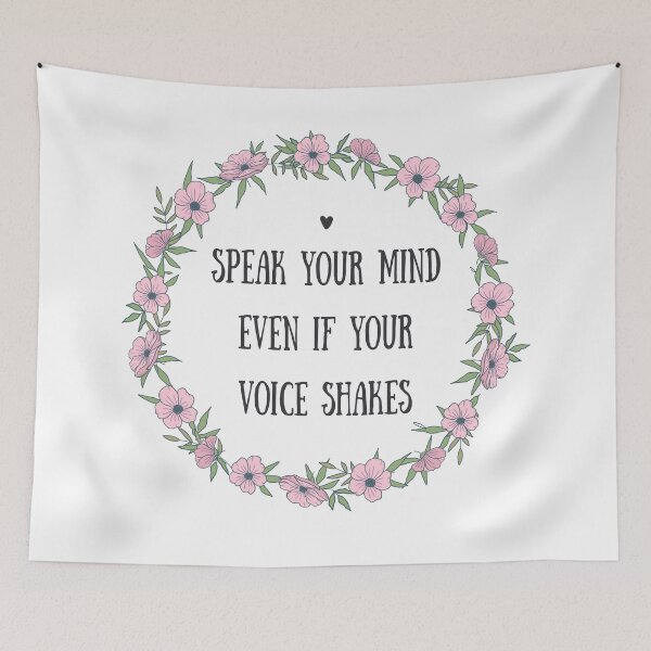 Item preview, speak your mind even if your voice shakes quote designed and sold by Scrapbooking Stickers by Annomaria.