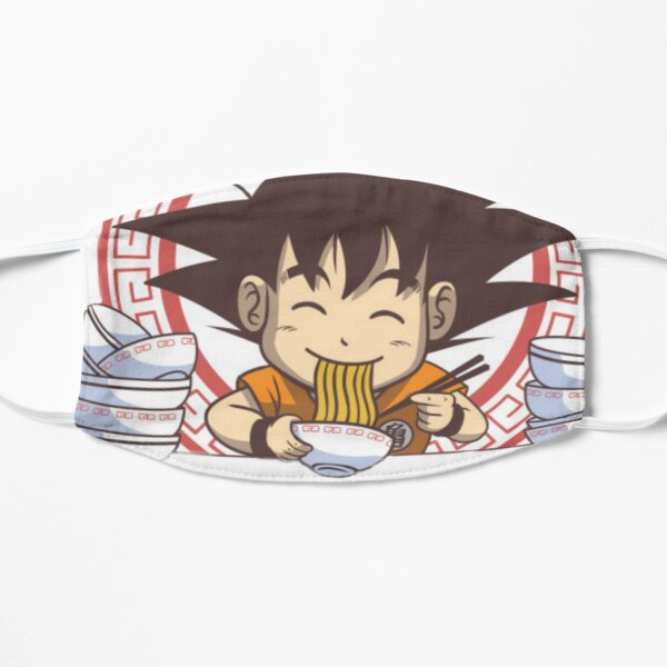 Little Goku eating noodles Flat Mask