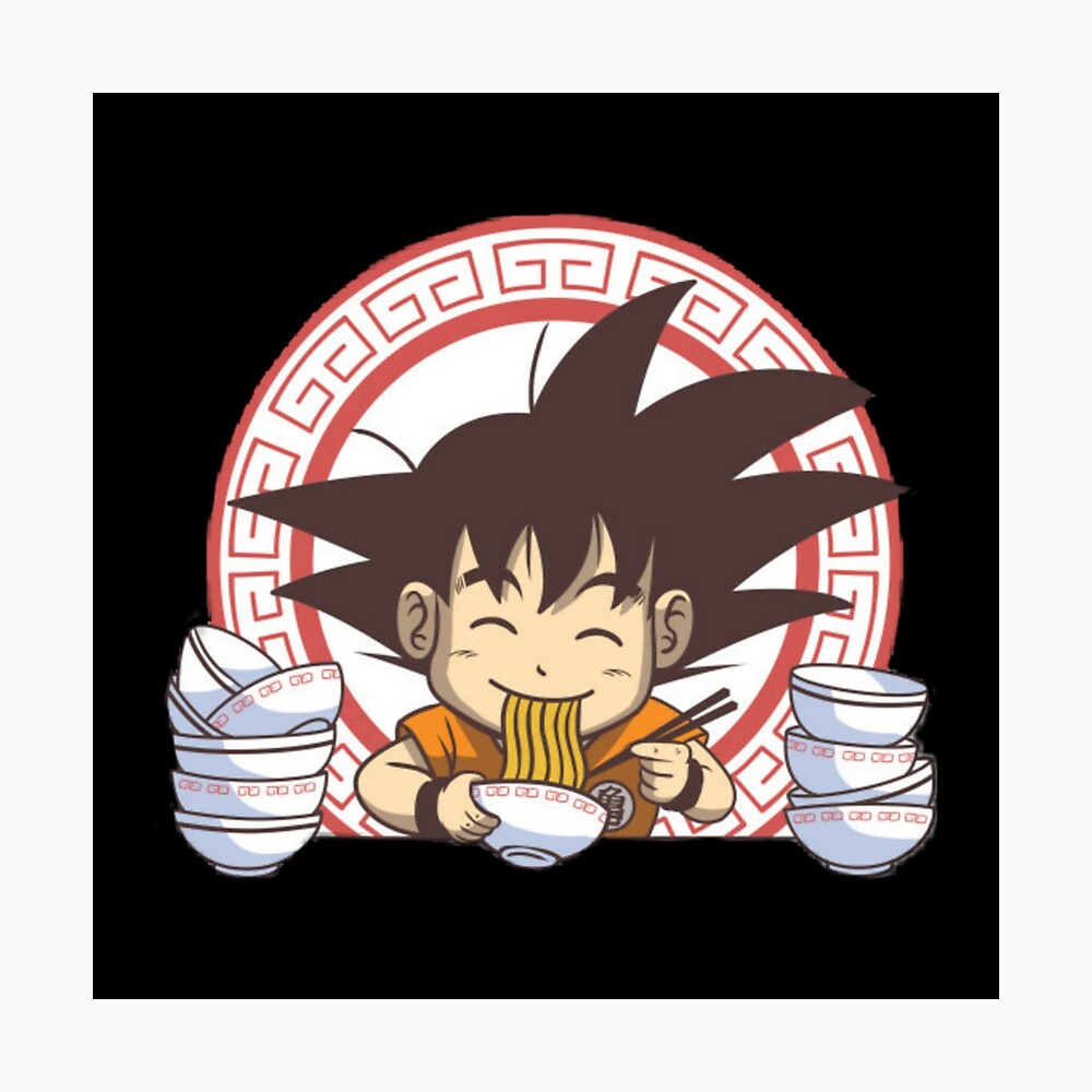 Little Goku eating noodles \
