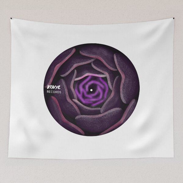 Item preview, Vinyl Record Artwork Flower Purple designed and sold by jacks-tees.