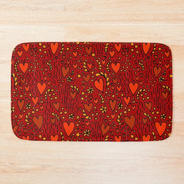 Item preview, multicolor abstract print with flowers leaves and hearts designed and sold by NikaAstra.