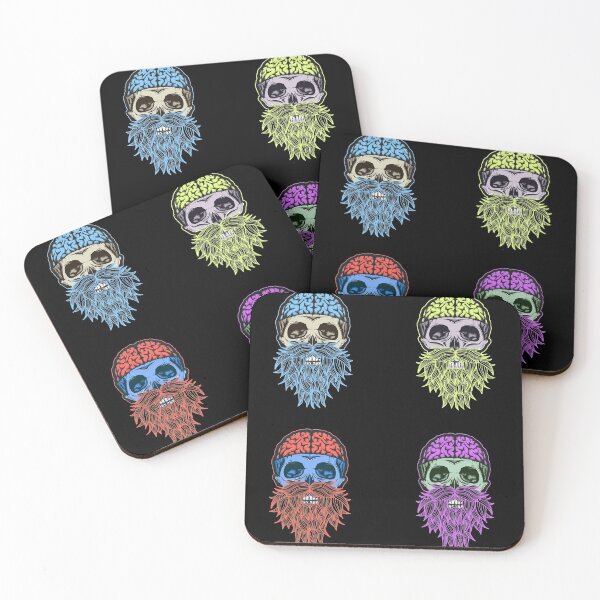 Item preview, Skull with Beard Brains Sticker Pack designed and sold by Coder-T.