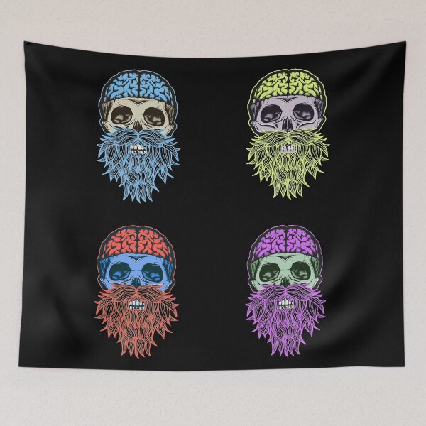 Item preview, Skull with Beard Brains Sticker Pack designed and sold by Coder-T.