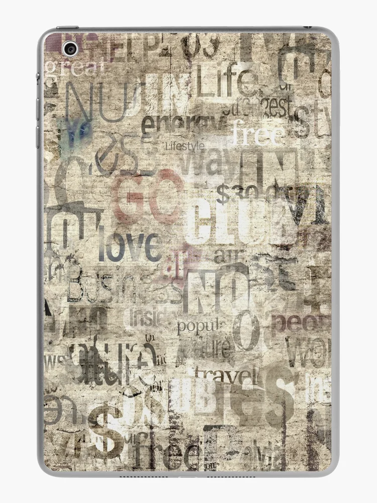 Old vintage newspaper paper grunge with letters, words texture background  iPad Case & Skin for Sale by olgersart