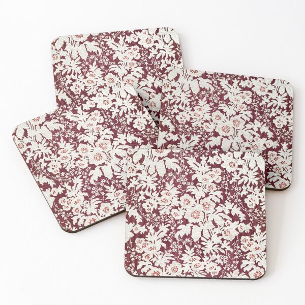 Item preview, Burgundy silk by Digby Wyatt | Vintage English Fabric designed and sold by Bebichic.