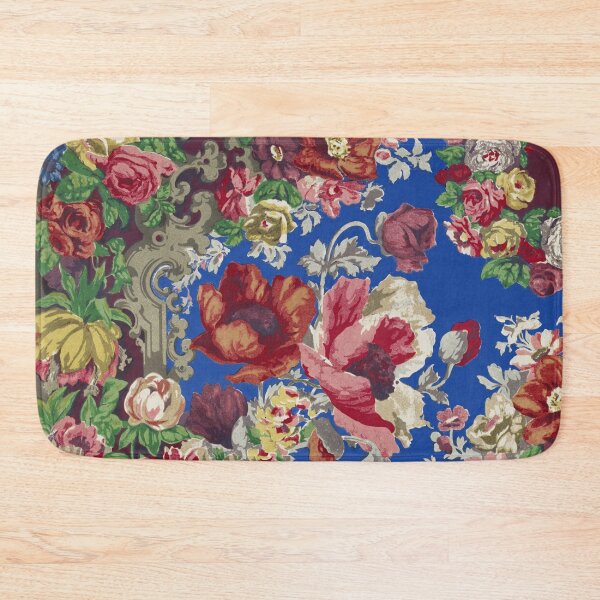 Item preview, Floral Antique Painting by Digby Wyatt | Blue Opulent Vintage English Floral Pattern Painted designed and sold by Bebichic.