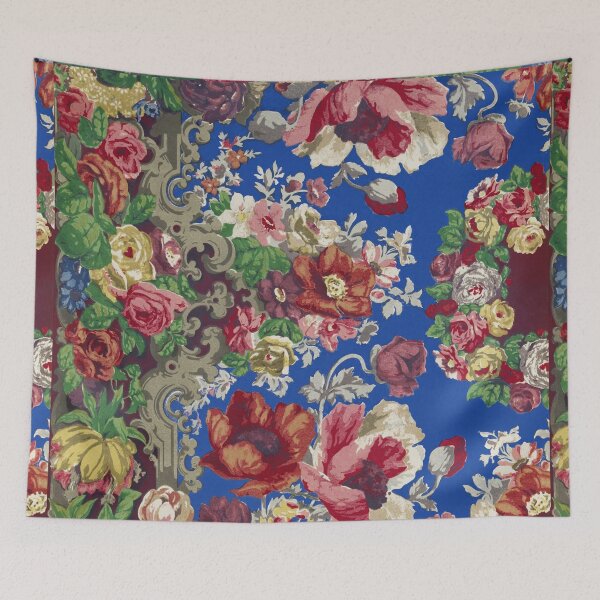 Item preview, Floral Antique Painting by Digby Wyatt | Blue Opulent Vintage English Floral Pattern Painted designed and sold by Bebichic.