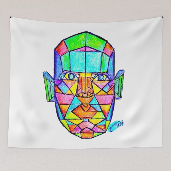 Item preview, Colorful Face Print, geometric art designed and sold by CanDo20.