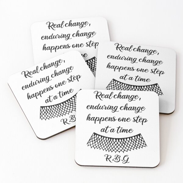 Item preview, RBG Quotes - Real Change, Enduring Change, Happens One Step At a Time - Quotes On activism - In Honor of RBG designed and sold by yeknow.