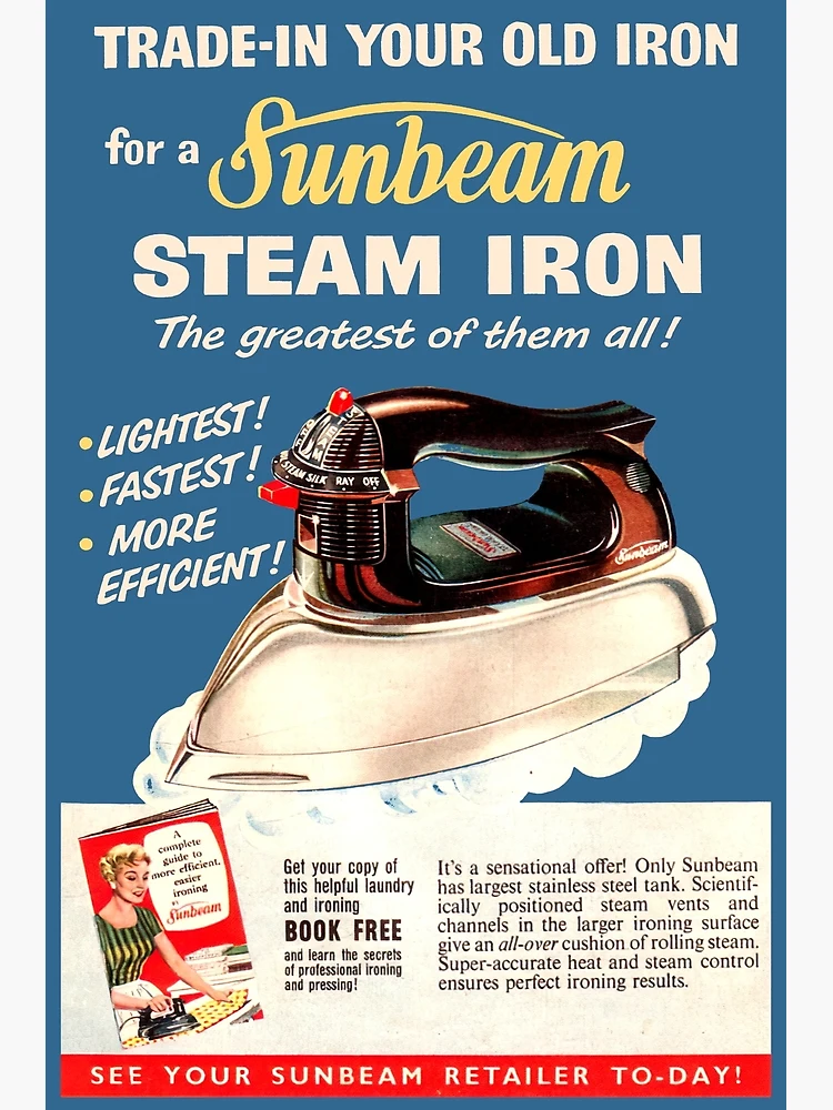 Vintage 1966 National Geographic Ad (Sunbeam Ironmaster on one