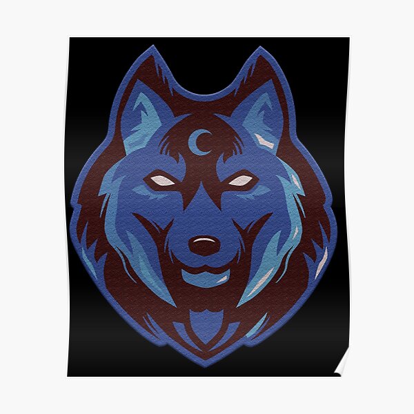 Poster Blauer Wolf Redbubble