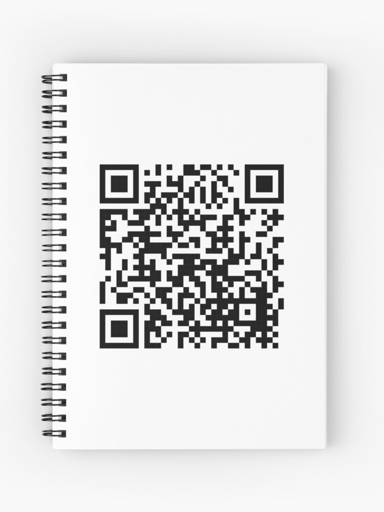 Rick Roll Link QR Code Spiral Notebook for Sale by magsdesigns