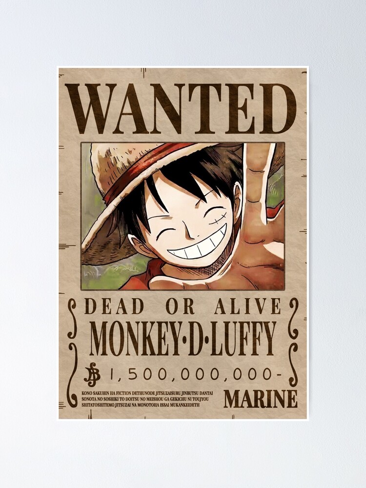 "Monkey D Luffy Wanted Bounty Poster" Poster by nichinu | Redbubble