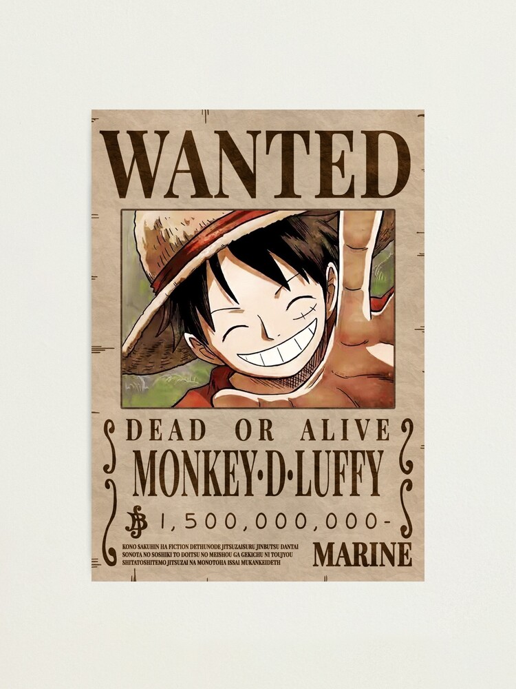 "Monkey D Luffy Wanted Bounty Poster" Photographic Print by nichinu | Redbubble