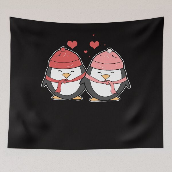Item preview, Penguin couple love heart designed and sold by Imutobi.