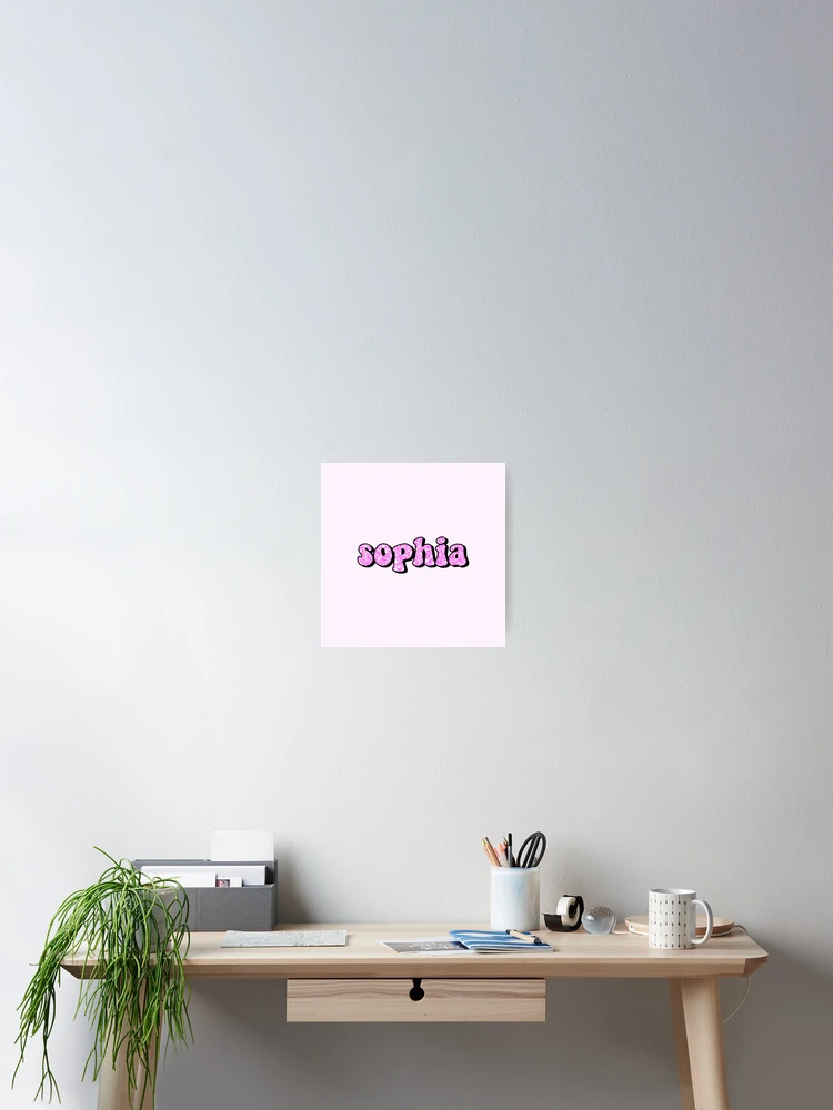 aesthetic hot pink glitter sophia name