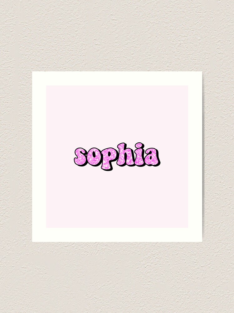 Aesthetic Hot Pink Glitter Sophia Name Art Print By Star Redbubble