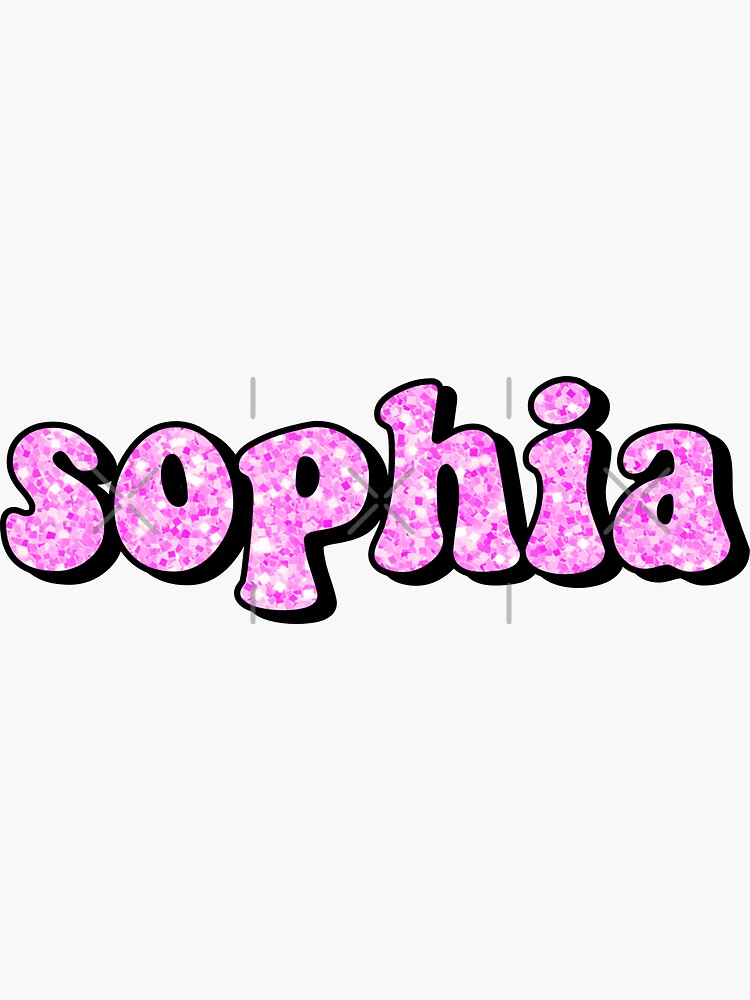 Aesthetic Hot Pink Glitter Sophia Name Sticker By Star Redbubble