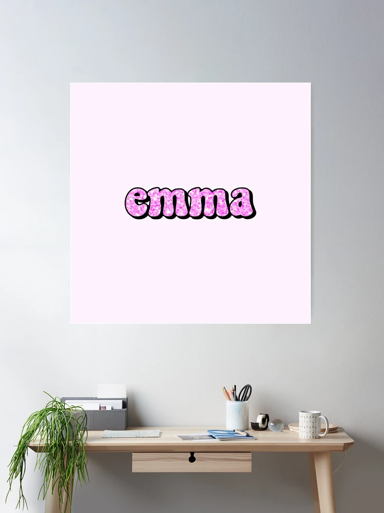 aesthetic hot pink glitter emma name
