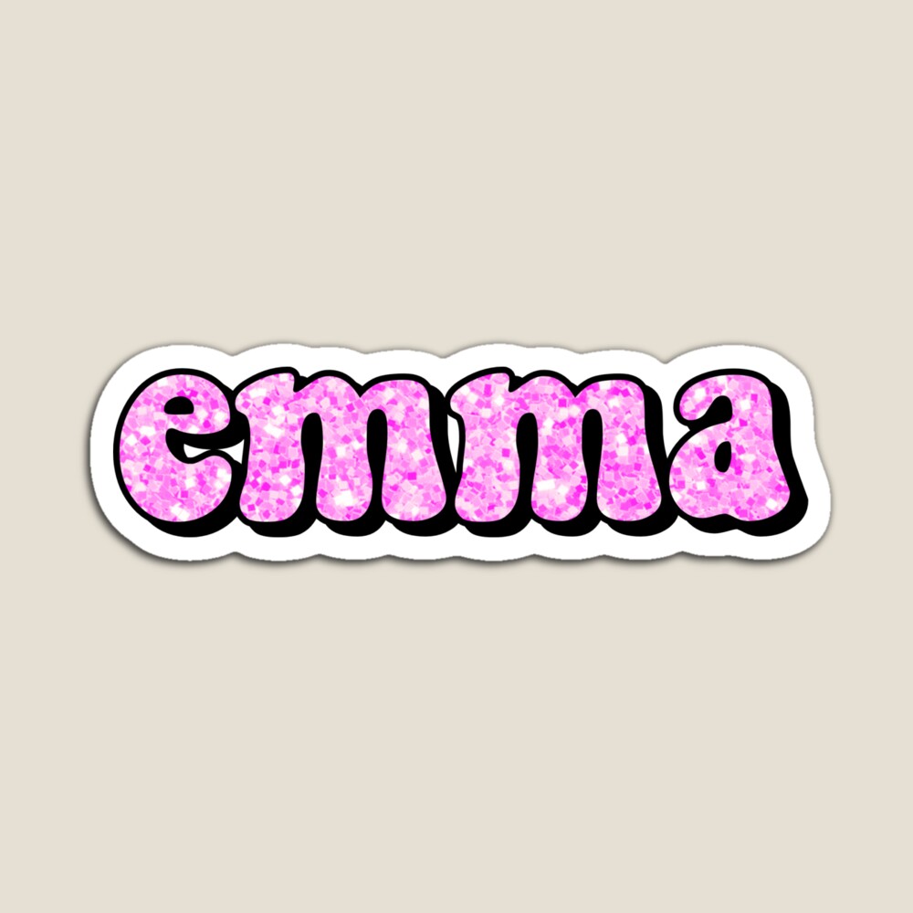 aesthetic hot pink glitter emma name
