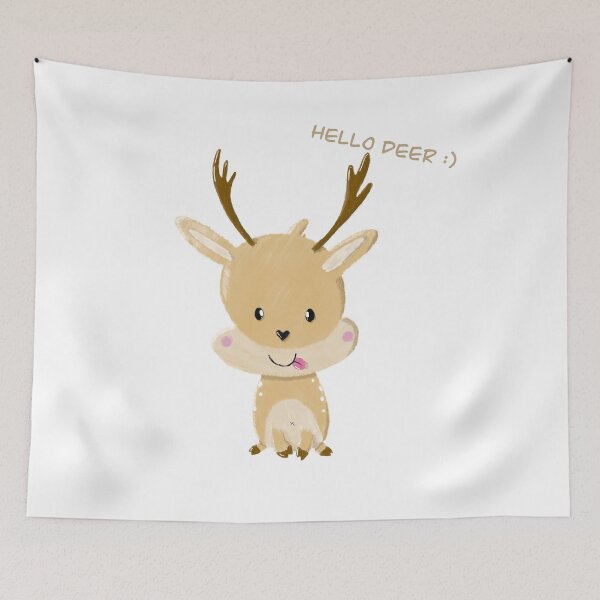 Item preview, Cute Deer "Hello Dear" Artwork designed and sold by Bigz-T.
