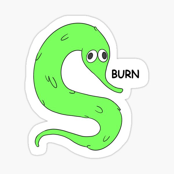 Vista previa del artículo con la obra «Gusano BURN», diseñado y vendido por Rosemary-Design.