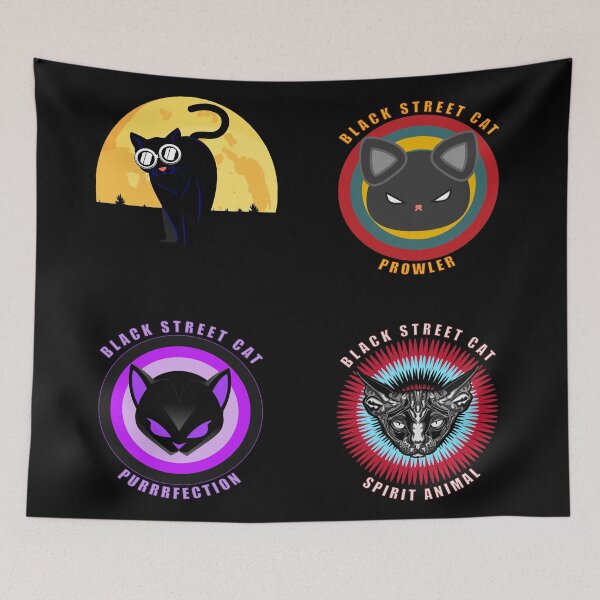 Item preview, Black Street Cat - Street Cat Black Sticker Pack designed and sold by Coder-T.