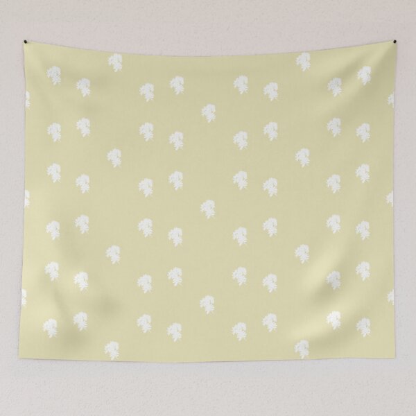 Item preview, White flower pattern on modern beige background designed and sold by Brontorino.