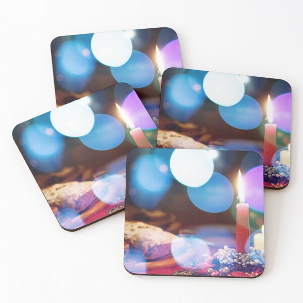 Item preview, Traditional Christmas festive dinner with candles, defocused image designed and sold by dariazu.