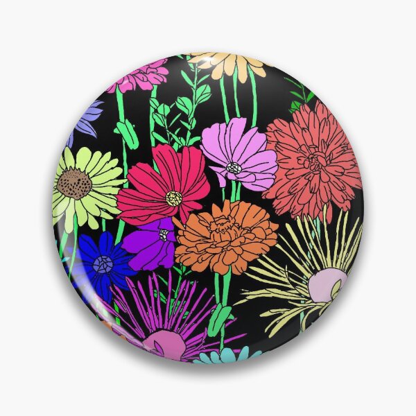 Item preview, flowers (black background) designed and sold by prettylittlemayflower.