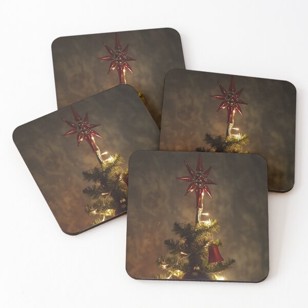 Item preview, Top of Christmas fir tree with lights in the dark room, magic mood designed and sold by dariazu.
