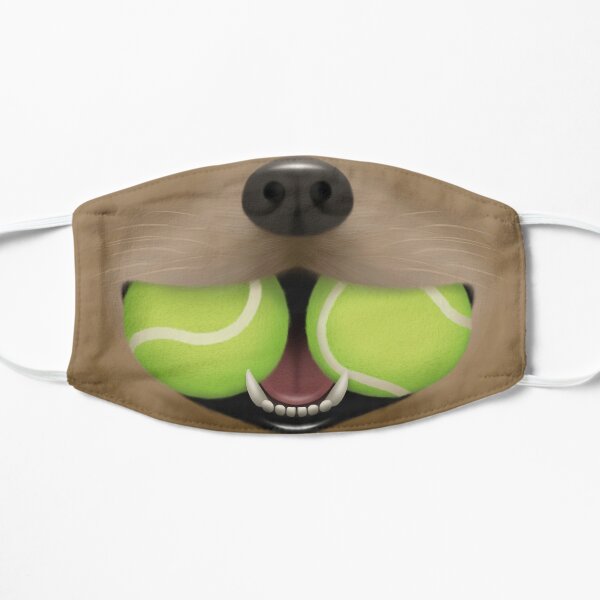 Golden Labrador With 2 Tennis Balls Flat Mask