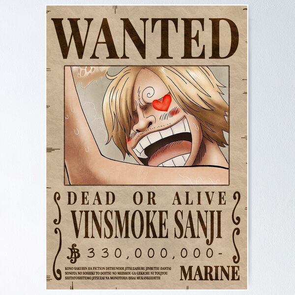 Sanji Wanted Bounty Posters for Sale
